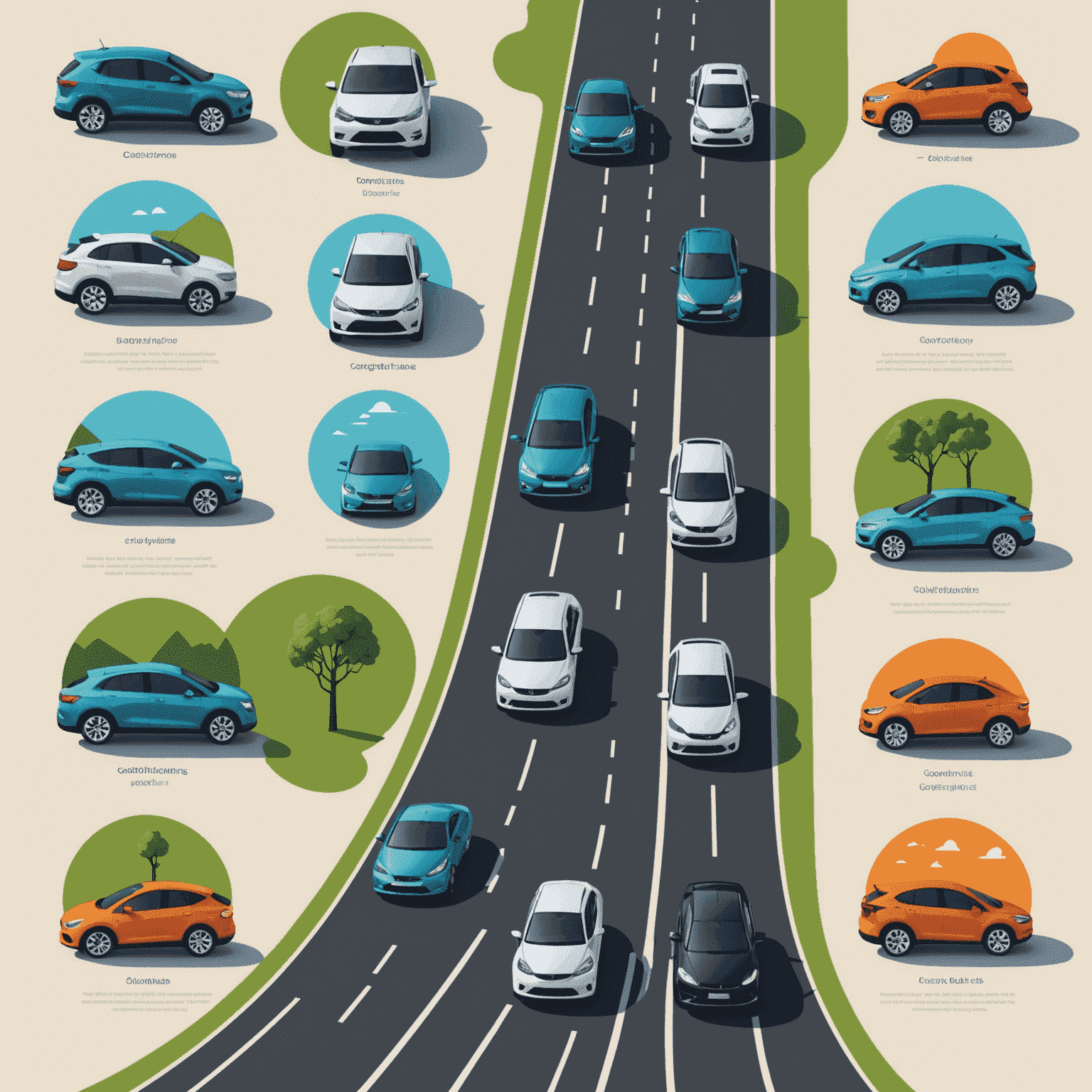 Infographic die verschillende rijpatronen en bijpassende elektrische voertuigen toont